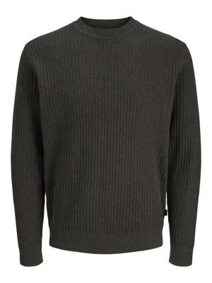 J&j Premium Jprblubarkley Knit Crew Neck Ch Ln Trui Chocolate Brown