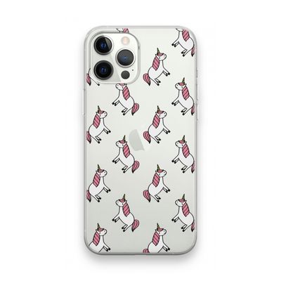 Eenhoorns overal: iPhone 12 Pro Max Transparant Hoesje