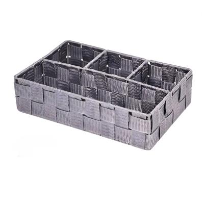 Opbergmanden - 4 vaks - grijs - ladekast organizer - sokken / ondergoed