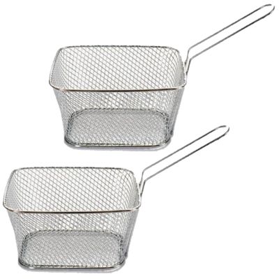 Set van 8x stuks patat/snack serveermandje/frituurmandje van ijzer 23 cm
