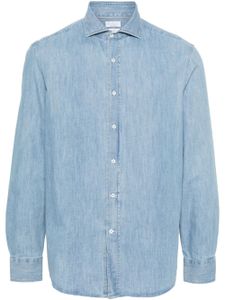 Brunello Cucinelli chemise en jean à col italien - Bleu