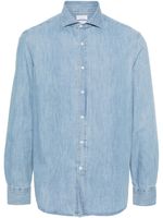 Brunello Cucinelli chemise en jean à col italien - Bleu - thumbnail