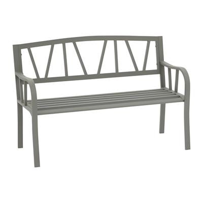 Hesperide Tuinbank - lichtgrijs - metaal - 127 x 61 x 86 cm - 3 zits