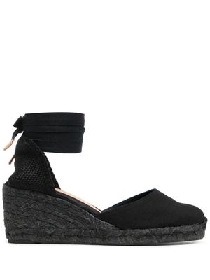 Castañer espadrilles à talon compensé - Noir
