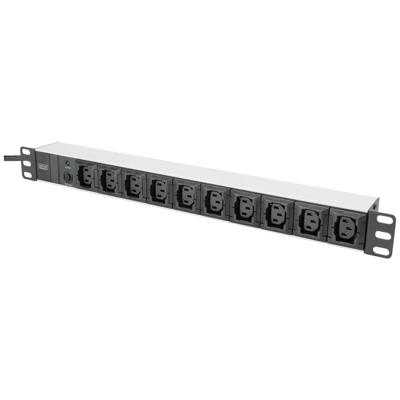 Digitus DN-95404 19 inch Stekkerdoos voor patchkast 1 HE Apparaatcontactdoos C13 10A Zwart