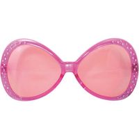Diamant verkleed zonnebril XL roze   - - thumbnail