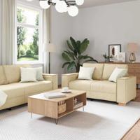 Bankstel met kussen 3 pcs Crème 220 x 78 x 84 cm Stof