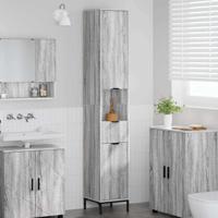 Hoge badkamerkast Grijs sonoma 31.5 x 33 x 190 cm Bewerkt hout