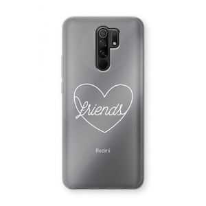 Friends heart pastel: Xiaomi Redmi 9 Transparant Hoesje