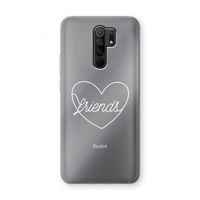 Friends heart pastel: Xiaomi Redmi 9 Transparant Hoesje