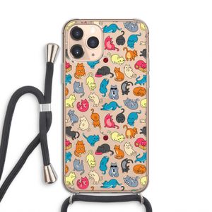 Kleurrijke katten: iPhone 11 Pro Transparant Hoesje met koord