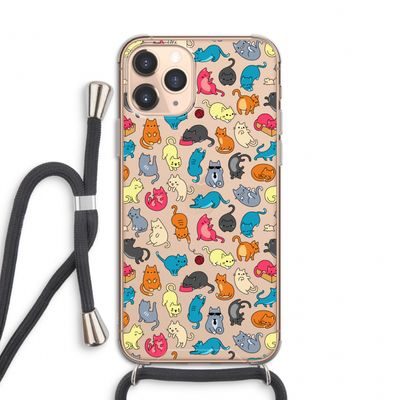 Kleurrijke katten: iPhone 11 Pro Transparant Hoesje met koord