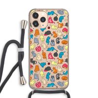 Kleurrijke katten: iPhone 11 Pro Transparant Hoesje met koord