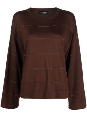 Fabiana Filippi pull à ornements de perles - Marron