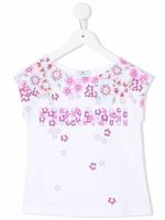 Chiara Ferragni Kids t-shirt à fleurs - Blanc