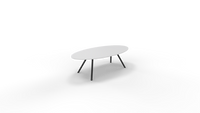 Vergadertafel 7811 ellipsvorm - 240 x 120 cm. - Zwart - Wit