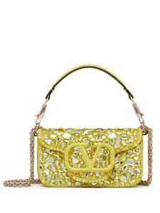 Valentino Garavani sac porté épaule à ornements en cristal - Jaune