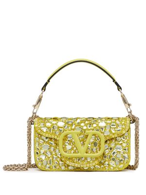 Valentino Garavani sac porté épaule à ornements en cristal - Jaune