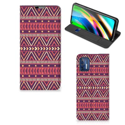 Motorola Moto G9 Plus | Hoesje met Magneet | Aztec Paars