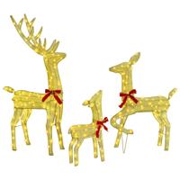 Rendierfamilie 3 pcs Warmwit 68 x 26 x 127 cm Stof