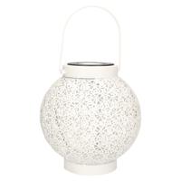 Solar lantaarn - wit - metaal - D18 x H19 cm - wit - metaal - tafellamp