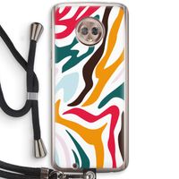 Colored Zebra: Motorola Moto G6 Transparant Hoesje met koord Colored Zebra: Motorola Moto G6 Transparant Hoesje met koord