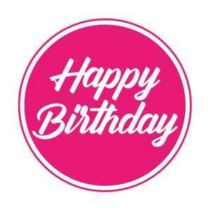 Bierviltjes/onderzetters Happy Birthday - 10x stuks - fuchsia roze - D10 cm - Verjaardag versiering