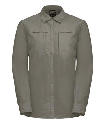 Jack wolfskin Barrier LS Shirt Dames Stone M