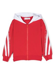 Monnalisa hoodie rayé à strass - Rouge