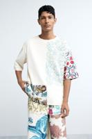 Patchwork T-shirt - WHITE - L