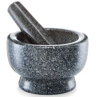 Vijzel met stamper graniet zwart D13 x H8 cm - Vijzel en mortier - thumbnail