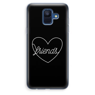 Friends heart black: Samsung Galaxy A6 (2018) Transparant Hoesje