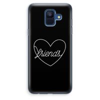 Friends heart black: Samsung Galaxy A6 (2018) Transparant Hoesje
