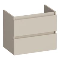Brauer Joy - Onderkast Ondiep - 60 cm - met 2 Softclose Lades Greeploos en 1 Sifon Uitsparing - Mat Beige