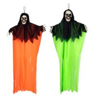 Boland spoken neon - 2x stuks - mix kleur - L90 cm - skelet - halloween - uv blacklight - decoratie