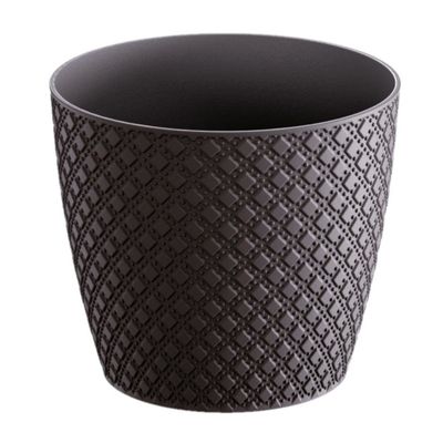 Bloempot/plantenpot van kunststof antraciet D15.7 en H13.8 cm