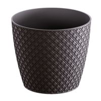 Bloempot/plantenpot van kunststof antraciet D15.7 en H13.8 cm