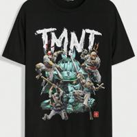 x TMNT Men's Ninja Turtles Graphic T-Shirt | Loose Fit Black Tee S