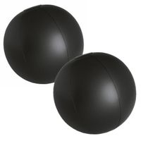 2x stuks opblaasbare zwembad strandballen plastic zwart 28 cm