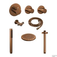 Thermostatisch Inbouwdoucheset Brauer Copper 20cm Hoofddouche Plafondarm Staafhanddouche Koper - thumbnail