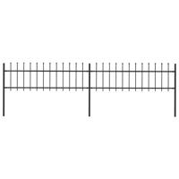 Tuinhek met speerpunt staal 359x60 cm zwart