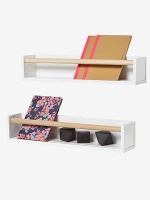 Set van 2 boekenkastjes wit/hout