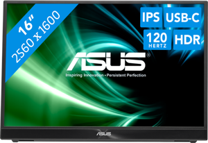 ASUS ZenScreen MB16QHG computer monitor 40,6 cm (16") 2560 x 1600 Pixels WQXGA LCD Zwart