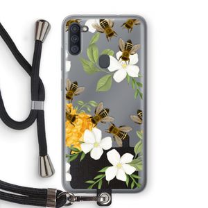 No flowers without bees: Samsung Galaxy A11 Transparant Hoesje met koord