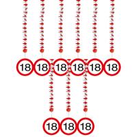 18 jaar verjaardag versiering - rotorspiralen plafond - verkeersborden thema - 9x stuks - thumbnail