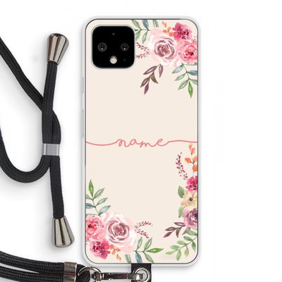 Rozen: Pixel 4 Transparant Hoesje met koord