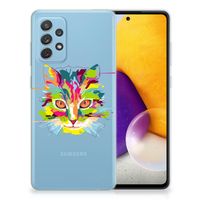 Samsung Galaxy A72 Telefoonhoesje met Naam Cat Color