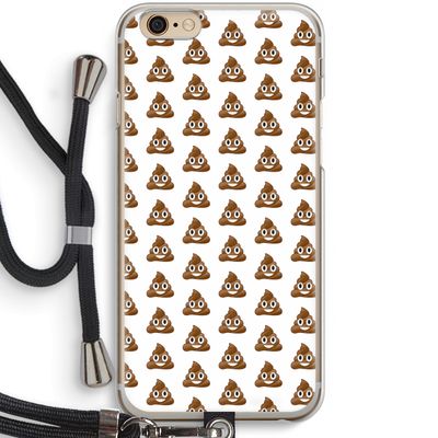 Poop emoji: iPhone 6 / 6S Transparant Hoesje met koord Poop emoji: iPhone 6 / 6S Transparant Hoesje met koord