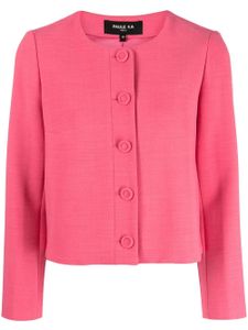 Paule Ka blazer boutonné à design sans col - Rose