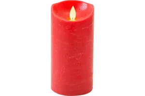 Ledkaars wax+vlam h15cm bo rood